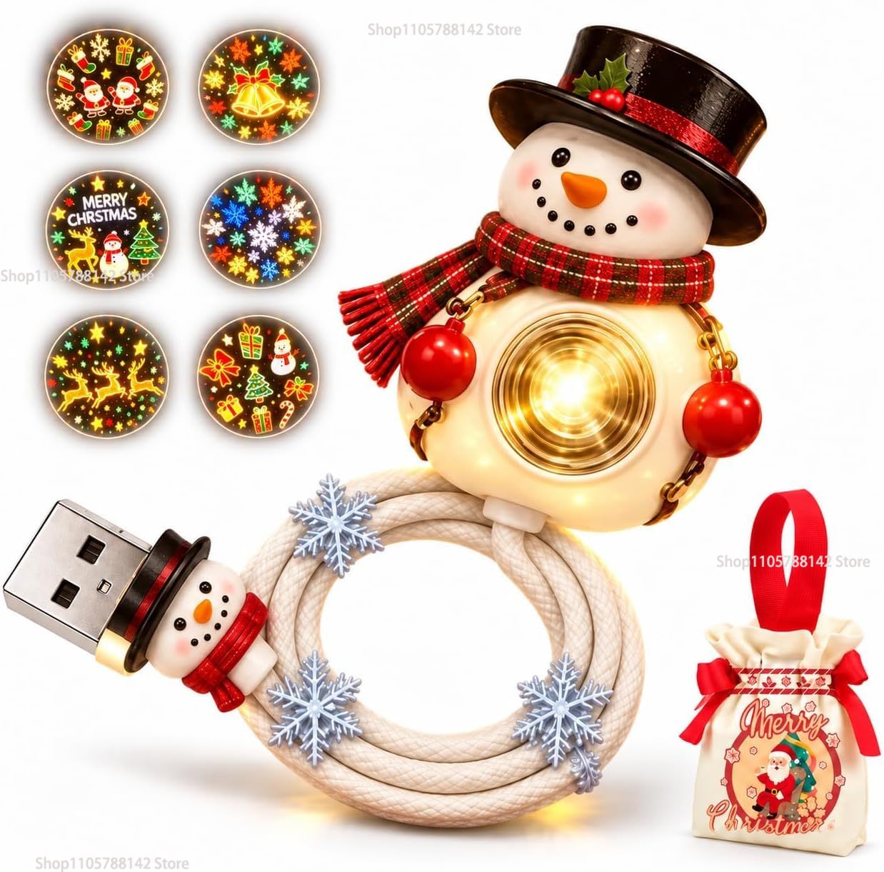 Lighting Christmas Decor - Proiettore natalizio USB a forma di