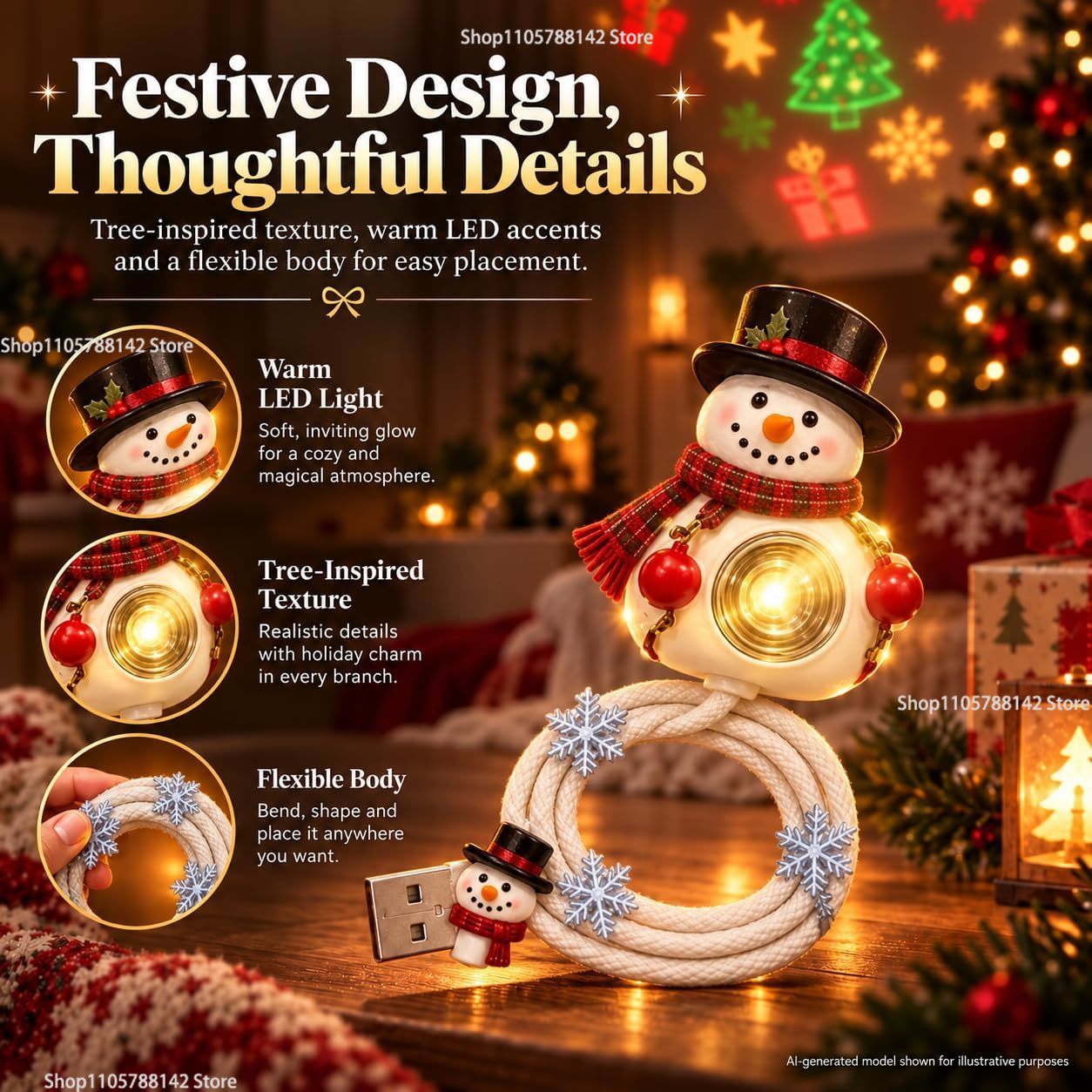 Proiettore natalizio USB a for - Lighting Christmas Decor recensione e prezzo
